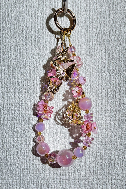 蝶舞粉桜・幻彩キーホルダー